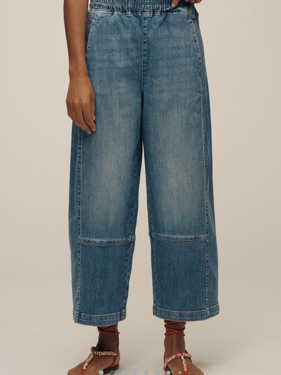 Pilcro Denim - Pilcro Wide Leg Flared Hem Denim Jeans - Light Blue